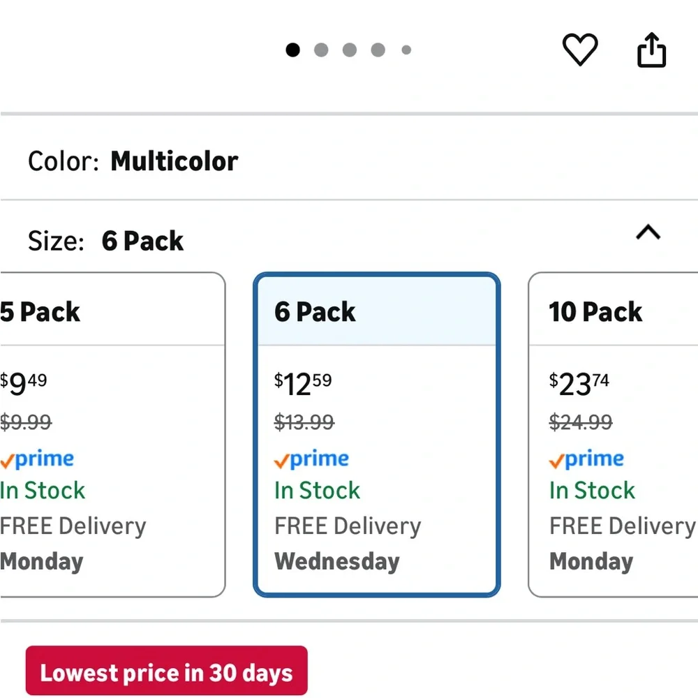 Multicolor 6 Pack
